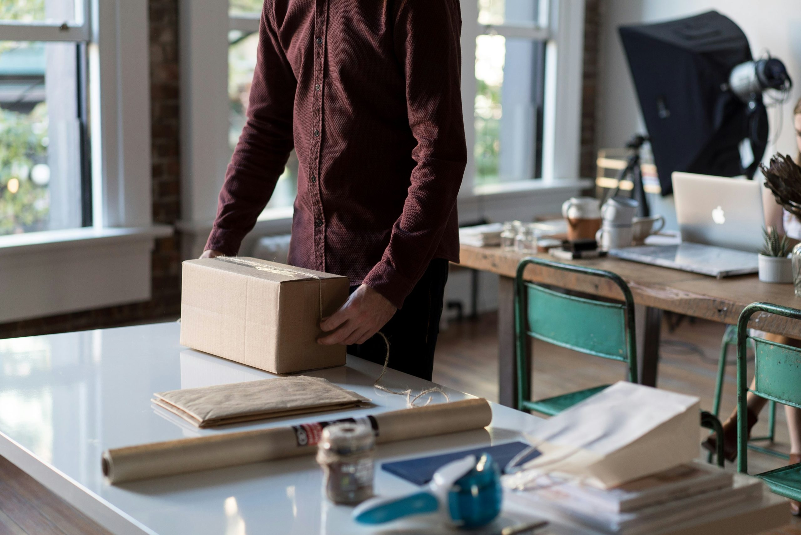 E-commerce business preparing an order for delivery